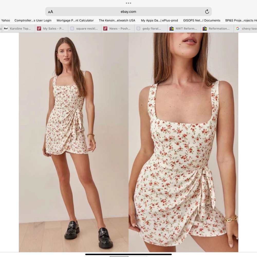 Reformation Hedy Mini Dress Tosca Floral Print Faux Wrap